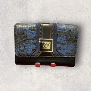 Sharif Blue and Black Crossbody Bag/Clutch